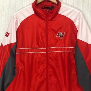 Dunbrooke NFL Tampa Bay Buccaneers Windbreaker Jacket Red Gray White Size L